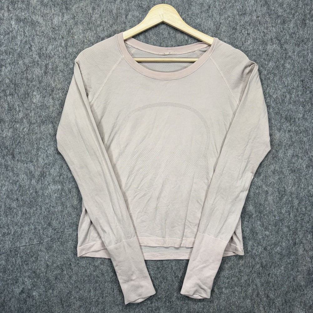 Lululemon Metal Vent Tech Shirt Women's 10 Pink Long Sleeve‎ Athleisure Stretch
